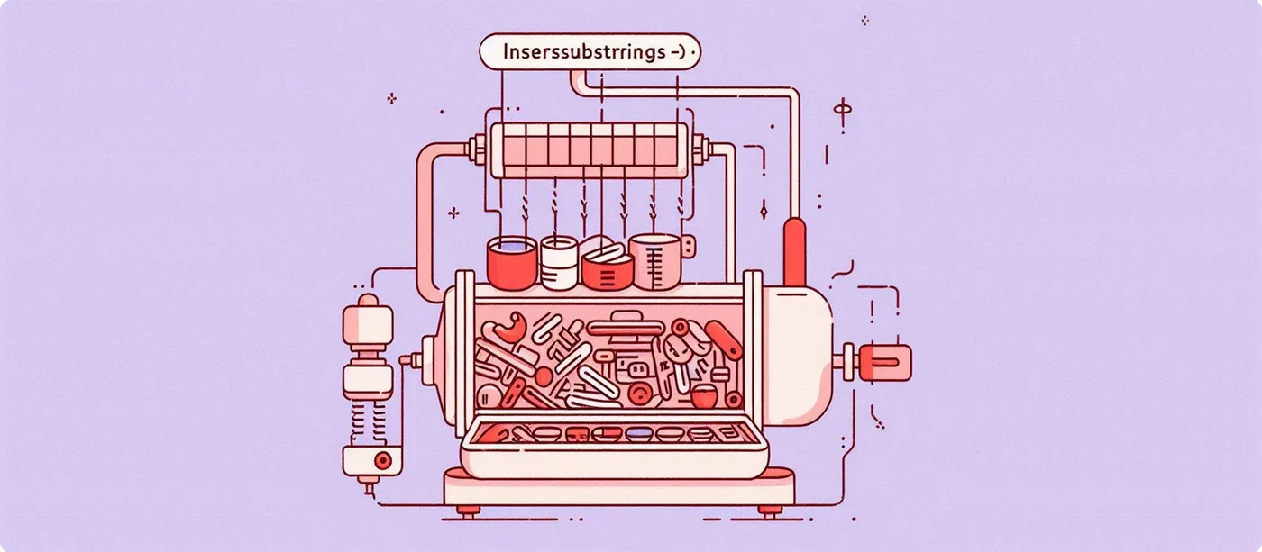 Inserting Substrings in a Sring in Softanza, by Microsoft Image Create AI